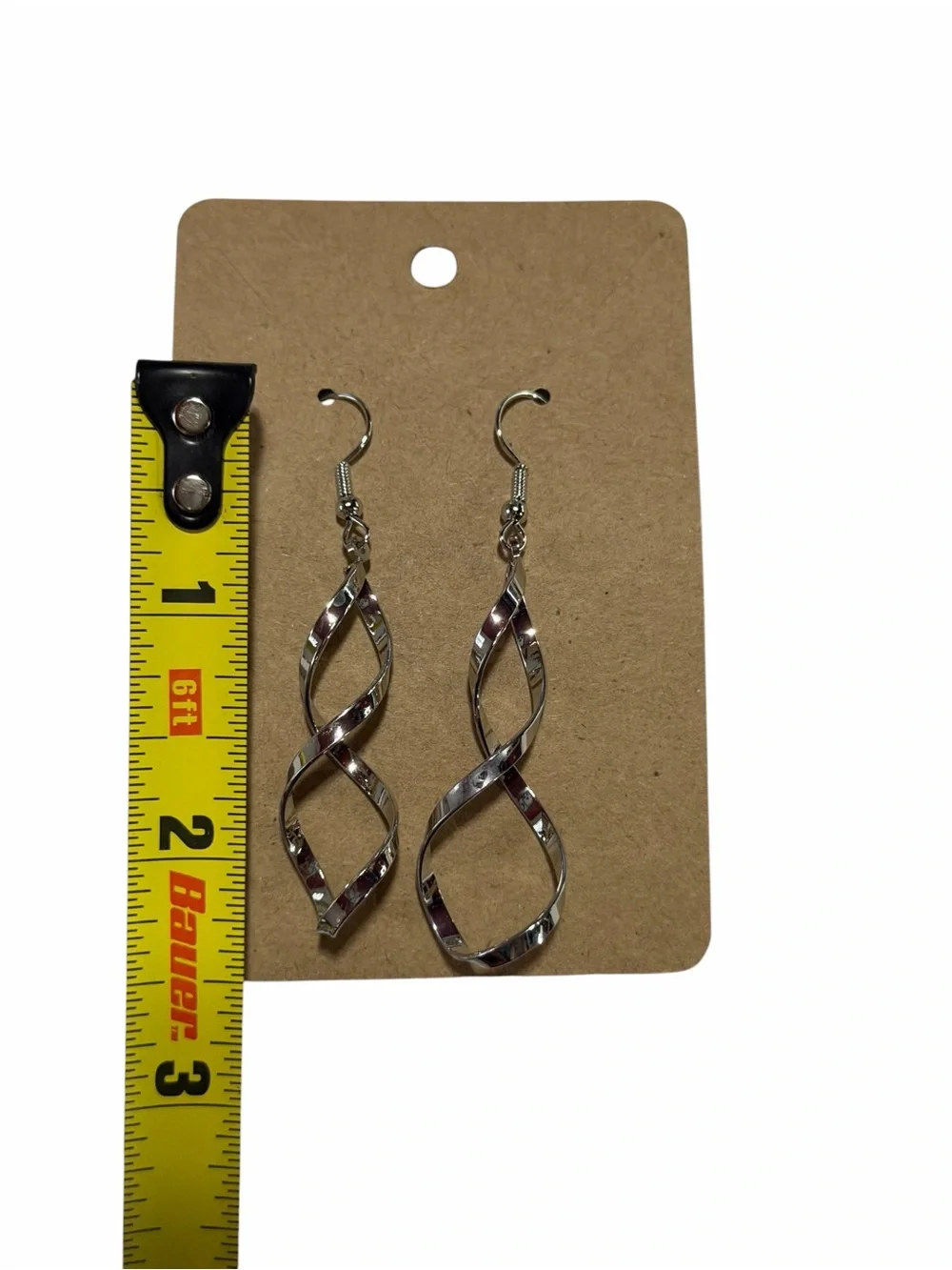 Silver Twisted Drop Earrings - Women Jewelry